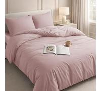Velosso Brushed Microfibre Duvet Cover Sets, 2 Pillowcases (Pink, Double) | Hypoallergenic Quilt Cover Set, Ultra Soft Duvet Cover with Pillowcases