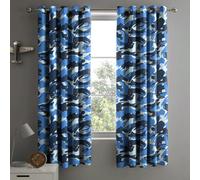 Velosso Camouflage Eyelet Curtains - Blue