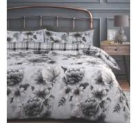 Velosso Cassia Floral Duvet Cover Set in Grey | Size: King Velosso Grey King