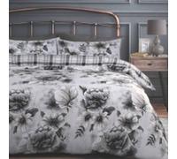 Velosso Cassia Floral Duvet Cover Set in Grey | Size: Super King Velosso Grey Super King
