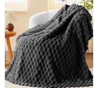 Velosso Charcoal Chunky Popcorn Faux Rabbit Fur Blanket 150Cm X 200Cm