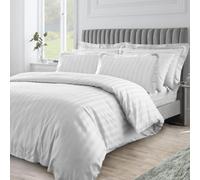 Velosso Charcoal Hilton Stripe Duvet Cover And Pillowcase Set Double