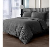 Velosso Charcoal Larson Stripe Duvet Cover And Pillowcase Set Single