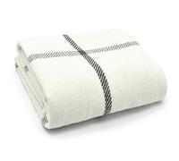 Velosso Check Cotton Tassel Throw - 127cm x 152cm - Cream