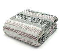 Velosso Check Cotton Tassel Throw - 127cm x 152cm - Pink