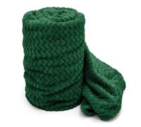 Velosso Chevron Pattern Cosy Touch Blanket, Luxurious Faux Mink Sofa Throw in Emerald | Size: 125 cm x 150 cm Velosso Emerald 125 cm x 150 cm