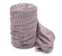 Velosso Chevron Pattern Cosy Touch Blanket, Luxurious Faux Mink Sofa Throw in Mauve | Size: 125 cm x 150 cm Velosso Mauve 125 cm x 150 cm