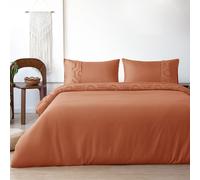 Velosso Chic Bedroom Tufted Duvet Cover & Pillowcase Set in Orange | Size: King Velosso Orange King