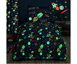 Velosso Childrens Space Galaxy Stars Glow in the Dark Bedding Set (Single Bed)
