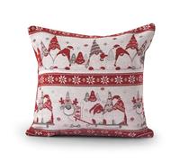 Velosso Christmas Soft Cotton Chenille Tapestry Cushion Cover Xmas Festive Scatter Cushions Nordic Santa Reindeer Stag Snowman (1, Standing Gonks, 43x43cms)