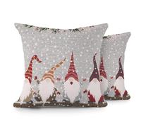 Velosso Christmas Soft Cotton Chenille Tapestry Cushion Cover Xmas Festive Scatter Cushions Nordic Santa Reindeer Stag Snowman (2, Singing Gonks, 43x43cms)
