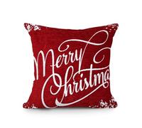 Velosso Christmas Soft Cotton Chenille Tapestry Cushion Cover Xmas Festive Scatter Cushions Nordic Santa Reindeer Stag Snowman (1, Wonderland, 43x43cms)