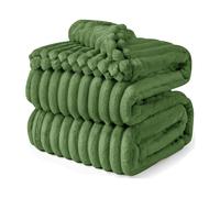 Velosso Chunky Cord Faux Fur Throw Blankets in Olive | Size: 150 cm x 200 cm Velosso Olive 150 cm x 200 cm