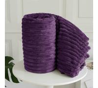 Velosso Chunky Cord Super Soft Plush Heavy Blanket - 200cm x 240cm - Aubergine