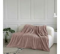 Velosso Chunky Cord Super Soft Plush Heavy Blanket - 200cm x 240cm - Blush Pink