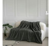 Velosso Chunky Cord Super Soft Plush Heavy Blanket - 200cm x 240cm - Charcoal