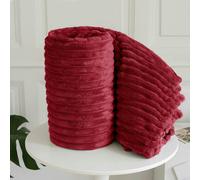 Velosso Chunky Cord Super Soft Plush Heavy Blanket - 200cm x 240cm - Red