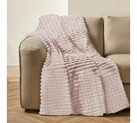 Velosso Chunky Cord Waffle Plush Heavy Blanket - 127cm x 152cm - Blush Pink