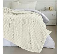 Velosso Chunky Cord Waffle Plush Heavy Blanket - 127cm x 152cm - Ivory