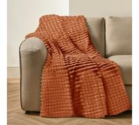 Velosso Chunky Cord Waffle Plush Heavy Blanket - 127cm x 152cm - Rust