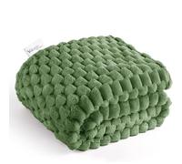 Velosso Chunky Popcorn Faux Fur Throw Blanket - Ultra Soft & Fluffy Charcoal Sofa Throw, Warm Textured Bed Blanket, Cosy Home Décor Accessory for Living Room or Bedroom (Olive, 150cm x 200cm)