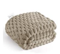 Velosso Chunky Popcorn Faux Fur Throw Blanket - Ultra Soft & Fluffy Charcoal Sofa Throw, Warm Textured Bed Blanket, Cosy Home Décor Accessory for Living Room or Bedroom (Beige, 150cm x 200cm)