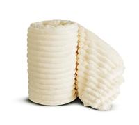 Velosso Chunky Ribbed Thick Super Soft Faux Fur Mink Ribbed Cord Blanket Bed Throwover Sofa Lounge Throw Blanket (Ivory, Family 305 x 305cms)