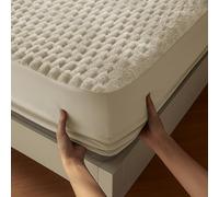 Velosso Chunky Thermal Popcorn Faux Fur Fitted Sheet, Plush Extra Deep 40cm Pocket, Teddy Cosy Elasticated Corners, Flannel Feel Touch (Cream, Single)