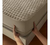 Velosso Chunky Thermal Popcorn Faux Fur Fitted Sheet, Plush Extra Deep 40cm Pocket, Teddy Cosy Elasticated Corners, Flannel Feel Touch (Beige, Super King)