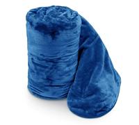 Velosso Chunky Thick Super Soft Faux Fur Mink Blanket Bed Throwover Sofa Lounge Throw Blanket Large, Extra Large (Large 150 x 200cms, Royal Blue)