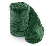 Velosso Chunky Thick Super Soft Faux Fur Mink Blanket Bed Throwover Sofa Lounge Throw Blanket Large, Extra Large (200 x 240cms, Emerald Green)
