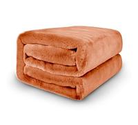 Velosso Chunky Thick Super Soft Faux Fur Mink Blanket Bed Throwover Sofa Lounge Throw Blanket Large, Extra Large (Orange, Large 150 x 200cms)