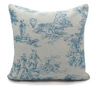 Velosso Classic Toille Pattern Tapestry Cushion - Elegant French Country Style With Durable Zip Closure - Blue