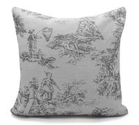 Velosso Classic Toille Pattern Tapestry Cushion - Elegant French Country Style With Durable Zip Closure - Grey