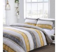 Velosso Contemporary Bedding Set With Button Enclosure - Breathable Cotton Blend Duvet Cover & Pillowcase Set, Machine Washable - Ochre