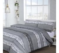 Velosso Contemporary Bedding Set With Button Enclosure - Breathable Cotton Blend Duvet Cover & Pillowcase Set, Machine Washable - Grey