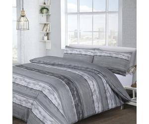 Velosso Contemporary Bedding Set With Button Enclosure - Breathable Cotton Blend Duvet Cover & Pillowcase Set, Machine Washable - Grey