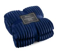 Velosso Corduroy Plush Throw - 127cm x 152cm - Navy