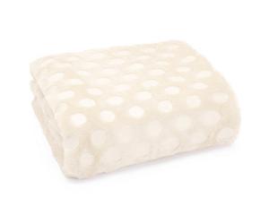 Velosso Cosy Lounge Plush Popcorn Effect Faux Fur Throw Blanket - Heat Set, Soft Texture, Durable Fabric, Size 127Cmx150Cm - Cream