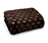 Velosso Cosy Lounge Plush Popcorn Effect Faux Fur Throw Blanket - Soft Texture, Machine Washable - Size 127Cmx150Cm - Chocolate