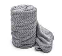 Velosso Cosy Touch Chevron Pattern Faux Mink Throw Blanket - Luxurious Feel, High-Quality Weave For Sofa, Bed - 150Cm X 200Cm - Silver