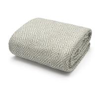 Velosso Cosy Woven Cotton Print Throw Blanket In Plush Texture - Available For Sofa, Bed, Couch - 90Cm X 100Cm Throw - Beige