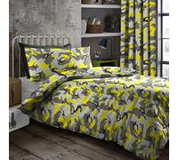 Velosso Cotton Rich Double Duvet Cover Set, Camouflage Army Print Bedding Set, 3 Piece Quilt Cover with 2 Pillowcases, Button Closure (Double, Yellow)