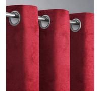 Velosso Cotton Ringtop Curtains With Ring Top, Ring Top Finish - Machine Cold Washable, Minimalist Design, Various Sizes Available - Red