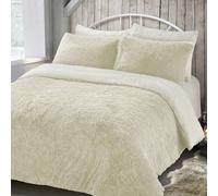 Velosso Cream Alaska Faux Fur Duvet Cover And Pillowcase Set Single