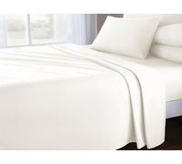 Velosso Cream Plain Dyed Cotton Rich Flat Sheet King