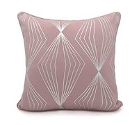 Velosso Decorative Foil Printed Geometric Cubed Scatter Cushion with Filling (Blush Pink, Filled Cushion Cover)