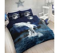 Velosso Dream Like A Unicorn Cotton Rich Printed Duvet Cover & Pil in Pink | Size: King Velosso Pink King
