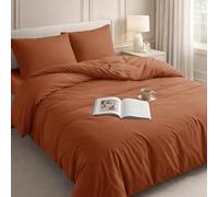 Velosso Duvet Cover Sets - Brushed Microfibre Duvet Covers with 2 Pillowcases - Hypoallergenic Ultra Soft Breathable Quilt Cover Set (Orange Rust, King)