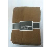 Velosso Elegant Cotton Woven Blanket with Waffle Effect & Tasseled Border in Chocolate | Size: 75 cm x 100 cm Velosso Chocolate 75 cm x 100 cm